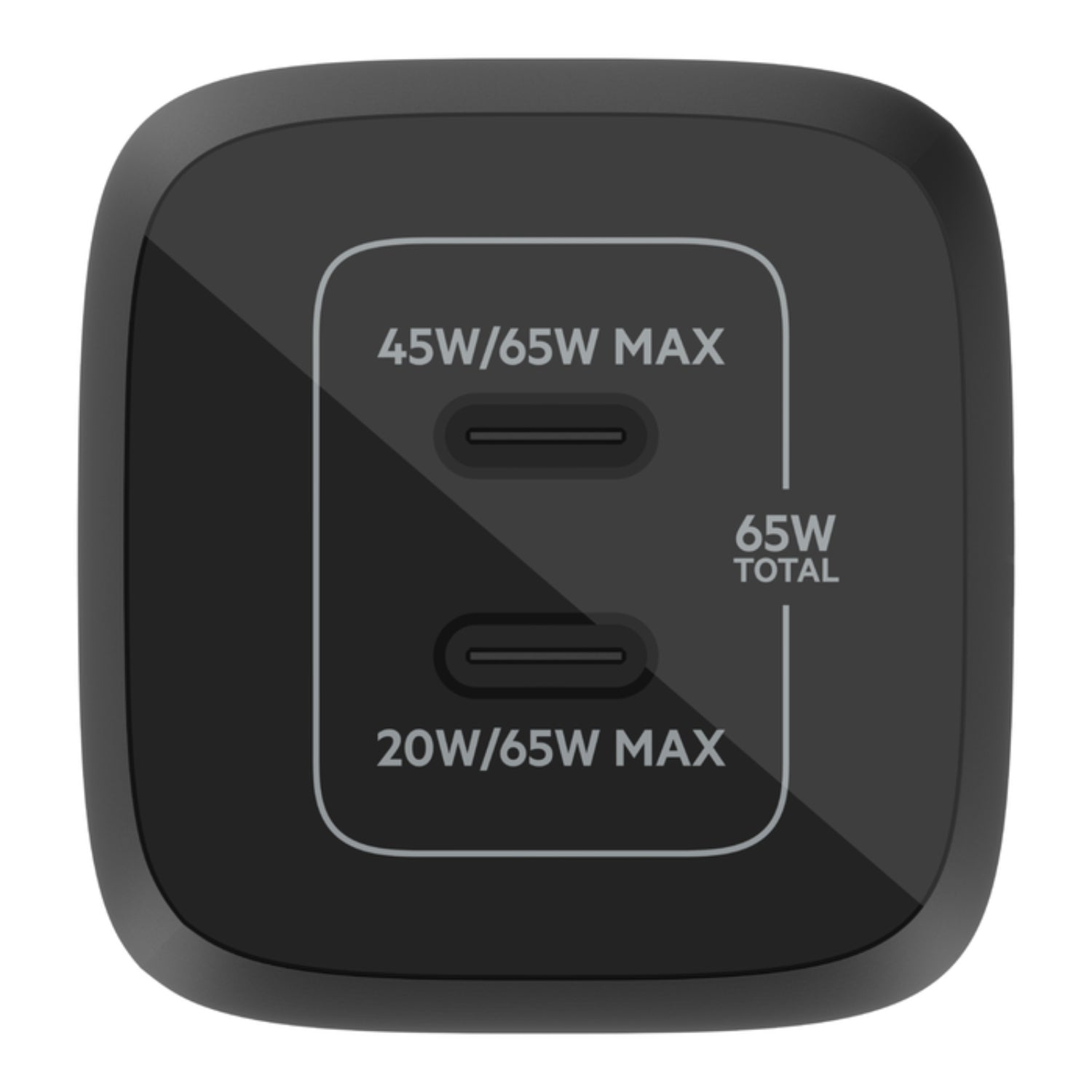 Cargador 65W Max 2x USB-C Negro