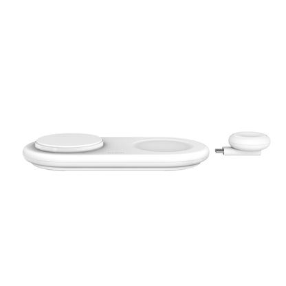 Base de carga 3 en 1 inalambrica plana Qi2 Belkin blanca